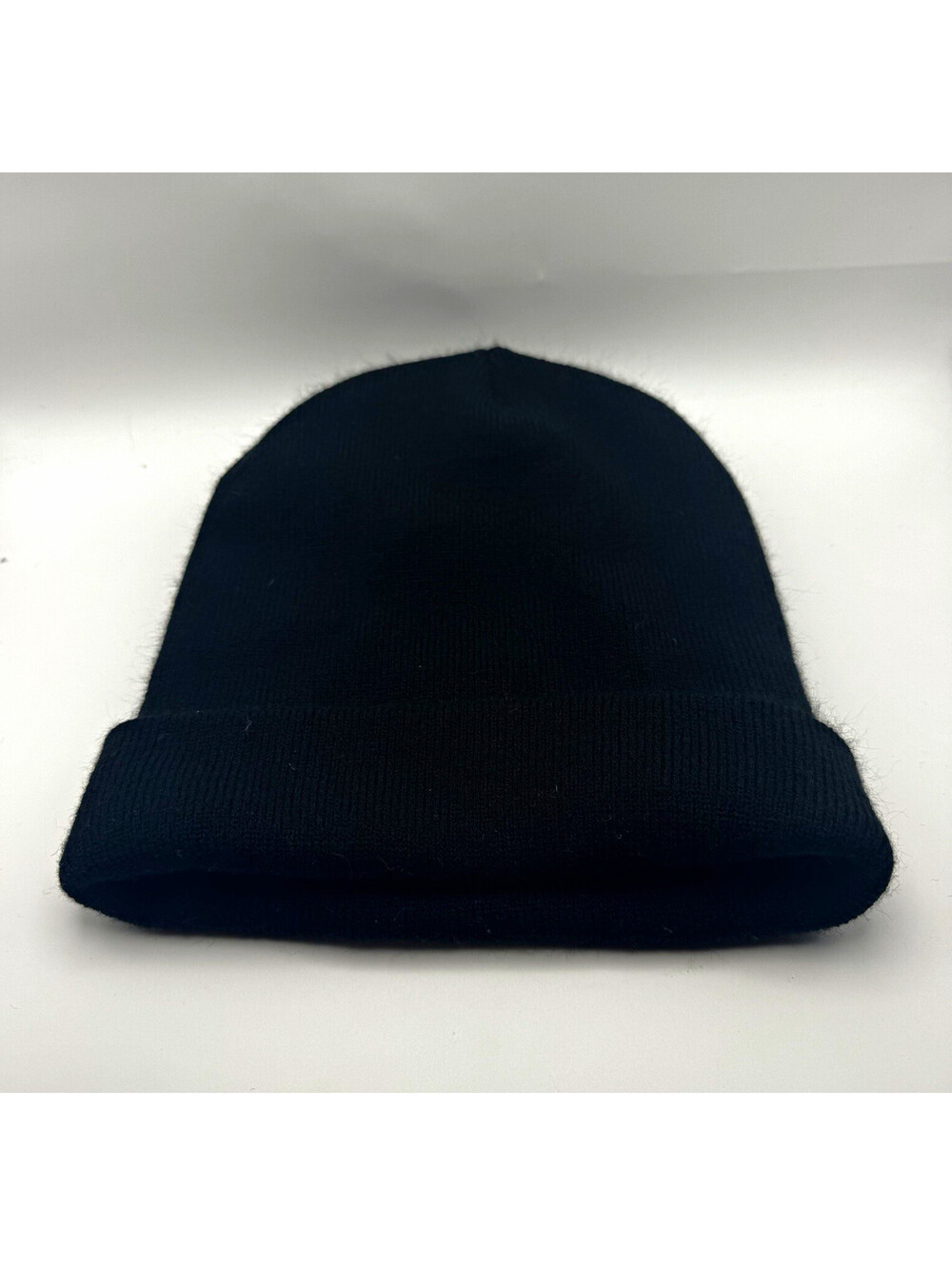 BSW Black Solid Knit Beanie Hat Unisex Adults One Size Fits Most